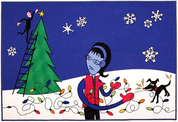 Blue Christmas - art quilt by Pam RuBert