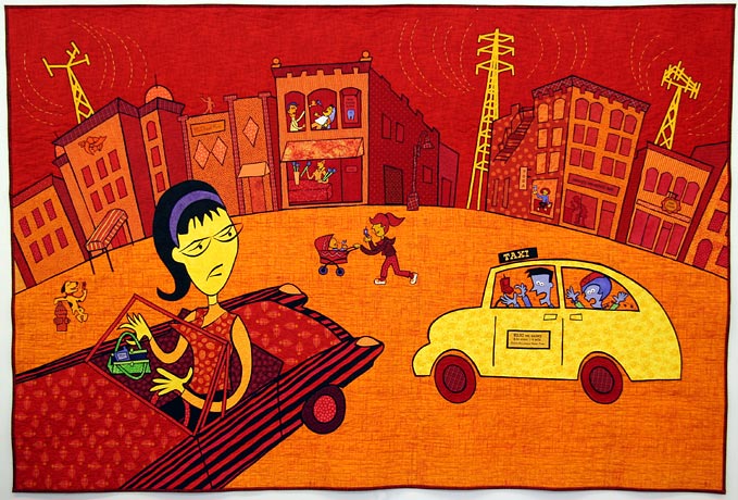 Towers of Babble - art quilt by Pam RuBert